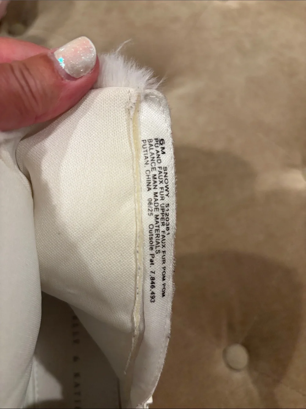 Girls Kids White Faux-Fur Glitter Winter Boots with Pom-Pom Laces